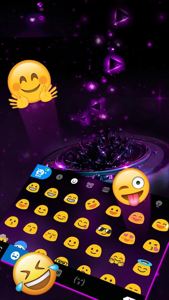 Black Neon Tech Keyboard Theme - عکس برنامه موبایلی اندروید
