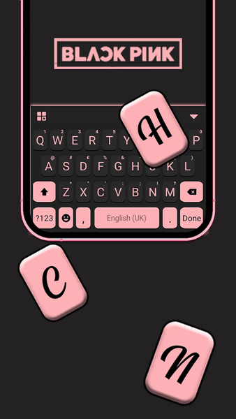 Black Pink Blink Keyboard Back - Image screenshot of android app