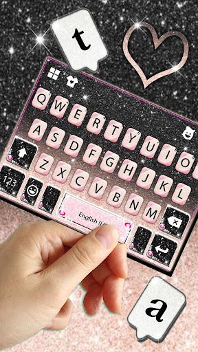 Black Pink Glitter Keyboard Theme - Image screenshot of android app