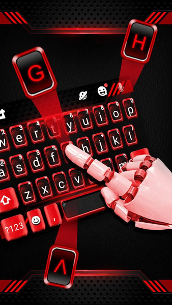 Black Red Tech Keyboard Theme - عکس برنامه موبایلی اندروید