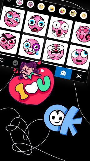 Black Sketch Heart Keyboard Background - عکس برنامه موبایلی اندروید