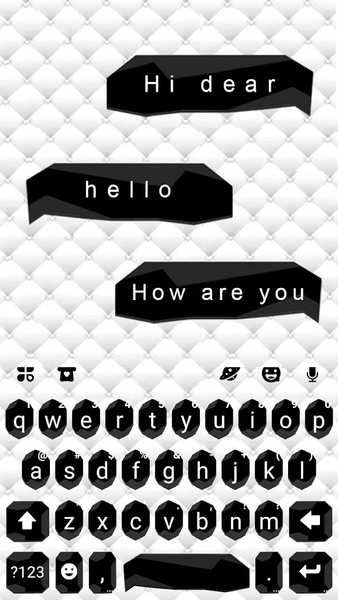 Black White SMS Keyboard Theme - عکس برنامه موبایلی اندروید
