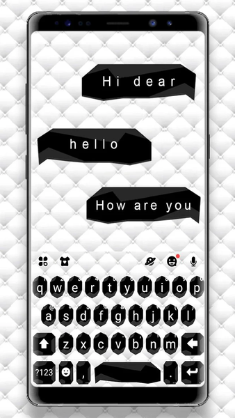Black White SMS Keyboard Theme - Image screenshot of android app