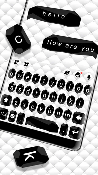 Black White SMS Keyboard Theme - عکس برنامه موبایلی اندروید