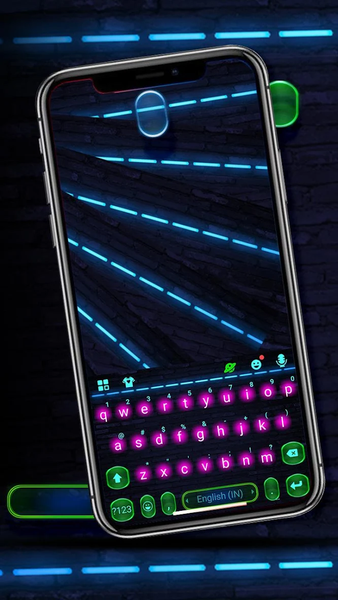 Blinking Neon Light Keyboard Theme - عکس برنامه موبایلی اندروید