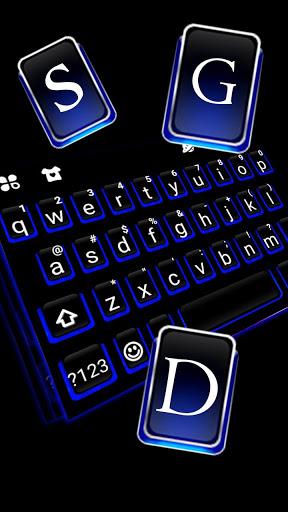 Blue Black Keyboard Theme - Image screenshot of android app