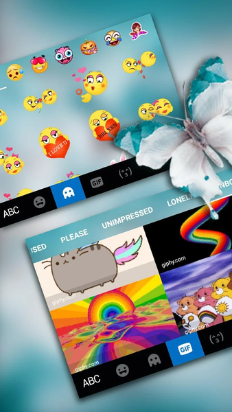 Blue Butterfly Keyboard Theme - Image screenshot of android app