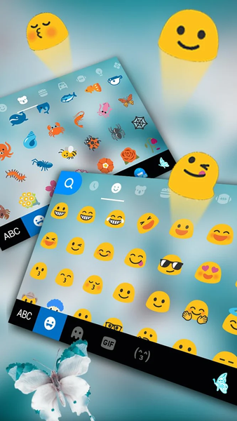Blue Butterfly Keyboard Theme - Image screenshot of android app