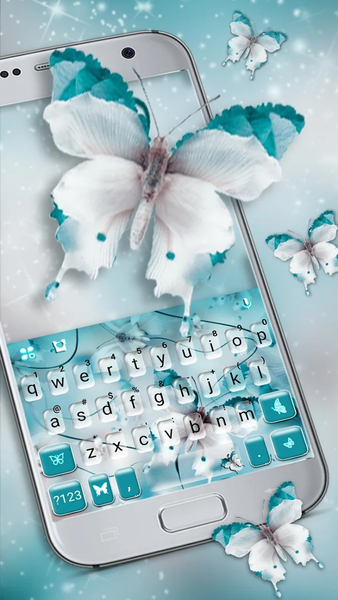 Blue Butterfly Keyboard Theme - Image screenshot of android app