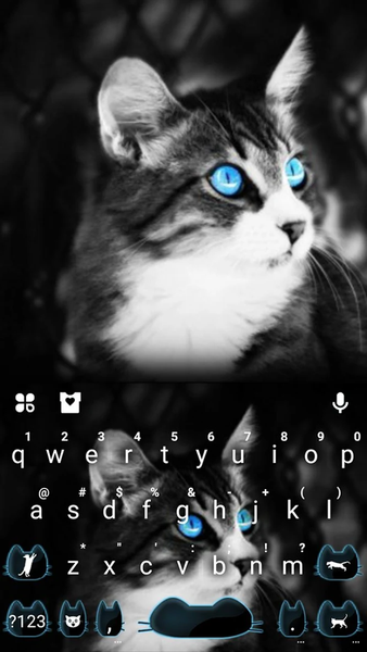 Blue Eye Kitty Cat Keyboard Th - عکس برنامه موبایلی اندروید
