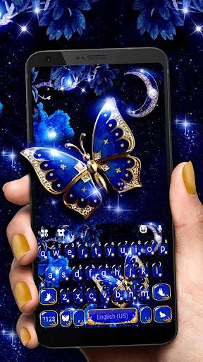 Blue Fancy Butterfly Theme - عکس برنامه موبایلی اندروید