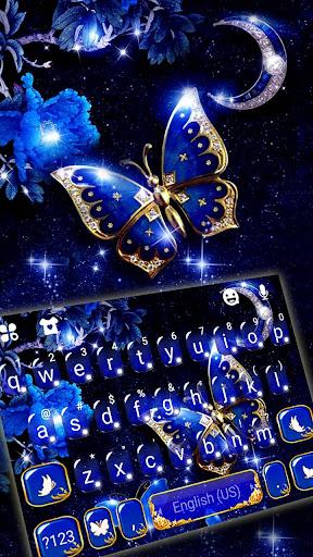 Blue Fancy Butterfly Theme - عکس برنامه موبایلی اندروید