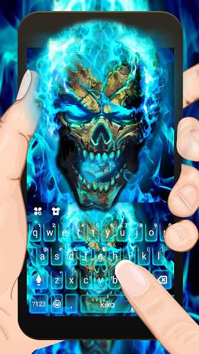 Blue Flame Skull Keyboard Theme - Image screenshot of android app
