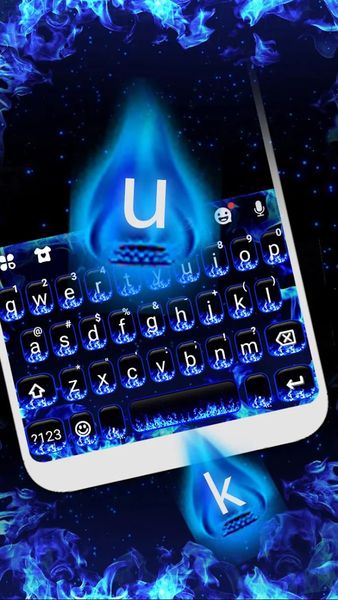 Blue Flames Theme - Image screenshot of android app
