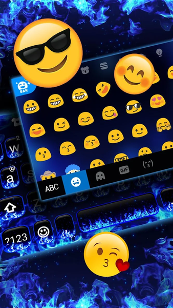 Blue Flames Theme - Image screenshot of android app