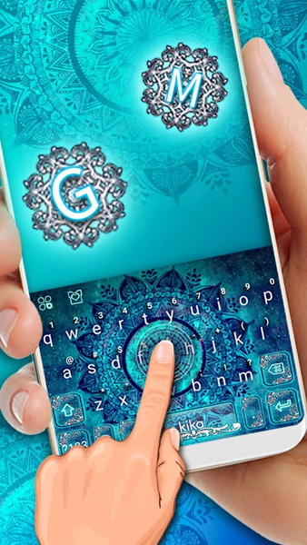 Blue Galaxy Mandala Keyboard Theme - Image screenshot of android app