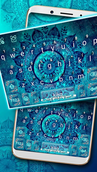 Blue Galaxy Mandala Keyboard Theme - Image screenshot of android app