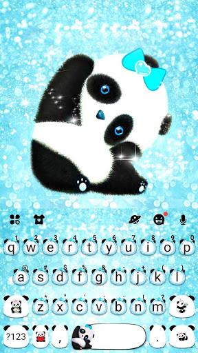 Blue Glitter Baby Panda Keyboard Theme - عکس برنامه موبایلی اندروید