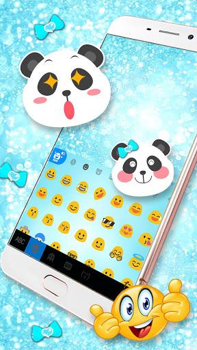 Blue Glitter Baby Panda Keyboard Theme - عکس برنامه موبایلی اندروید