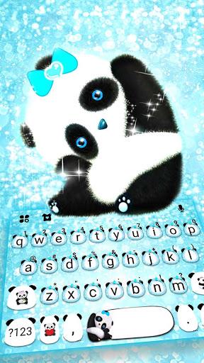 Blue Glitter Baby Panda Keyboard Theme - عکس برنامه موبایلی اندروید