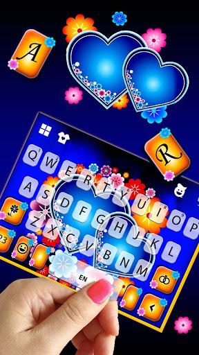 Blue Hearts Love Keyboard Theme - Image screenshot of android app