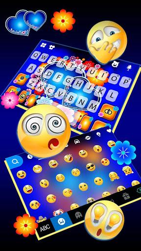 Blue Hearts Love Keyboard Theme - Image screenshot of android app