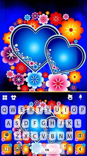 Blue Hearts Love Keyboard Theme - Image screenshot of android app