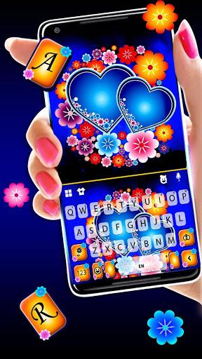 Blue Hearts Love Keyboard Theme - Image screenshot of android app