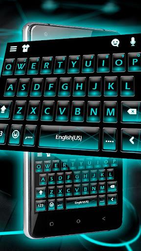 Blue Neon Fonts Tech Beam Keyb - Image screenshot of android app