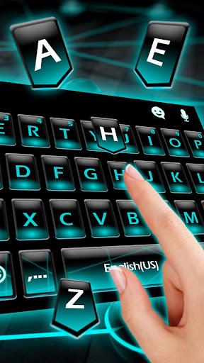 Blue Neon Fonts Tech Beam Keyb - Image screenshot of android app
