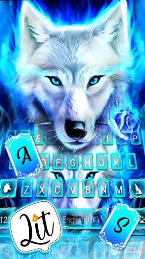 Blue Night Wolf Keyboard Theme - Image screenshot of android app