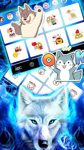 Blue Night Wolf Keyboard Theme - عکس برنامه موبایلی اندروید