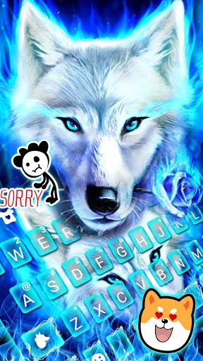 Blue Night Wolf Keyboard Theme - عکس برنامه موبایلی اندروید