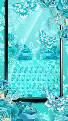 Blue Rose Butterfly Theme - Image screenshot of android app