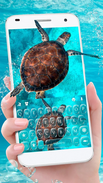 Blue Sea Turtle Keyboard Theme - Image screenshot of android app