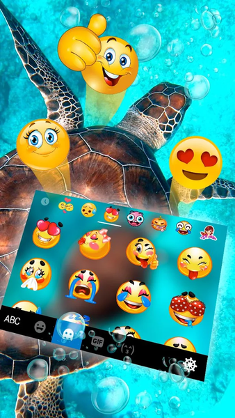 Blue Sea Turtle Keyboard Theme - Image screenshot of android app