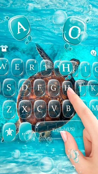 Blue Sea Turtle Keyboard Theme - عکس برنامه موبایلی اندروید