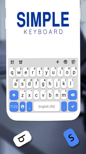 Blue White Chat Keyboard Theme - Image screenshot of android app