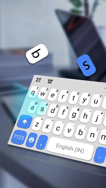 Blue White Chat Keyboard Theme - Image screenshot of android app