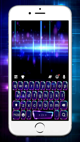 Blue 3D Tech Keyboard Backgrou - Image screenshot of android app