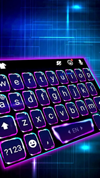 Blue 3D Tech Keyboard Backgrou - عکس برنامه موبایلی اندروید