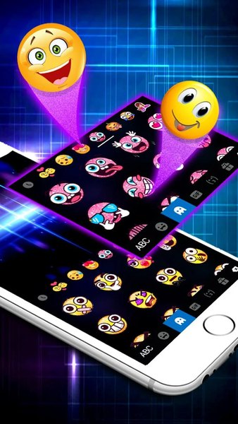 Blue 3D Tech Keyboard Backgrou - Image screenshot of android app