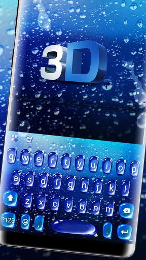 Blue 3d Water Drop Keyboard Theme - Image screenshot of android app