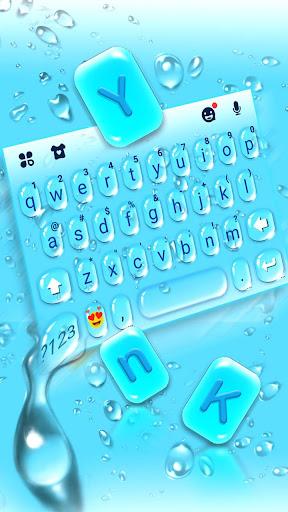 Blue 3d Waterdrops Keyboard Theme - Image screenshot of android app