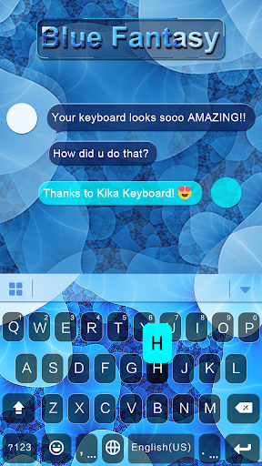Blue Fantasy Keyboard Background - عکس برنامه موبایلی اندروید
