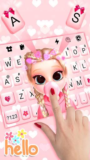 Bubble Gum Doll Keyboard Background - Image screenshot of android app