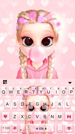 Bubble Gum Doll Keyboard Background - عکس برنامه موبایلی اندروید