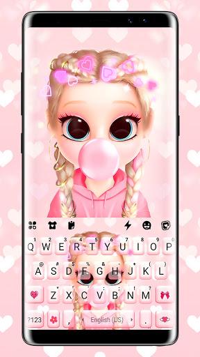 Bubble Gum Doll Keyboard Background - Image screenshot of android app