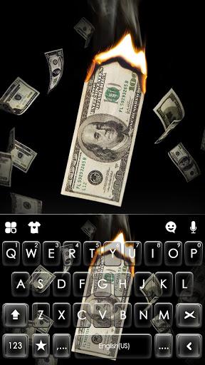 Burning Dollars Keyboard Background - Image screenshot of android app