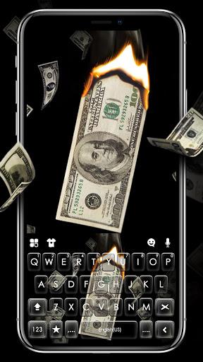 Burning Dollars Keyboard Background - Image screenshot of android app